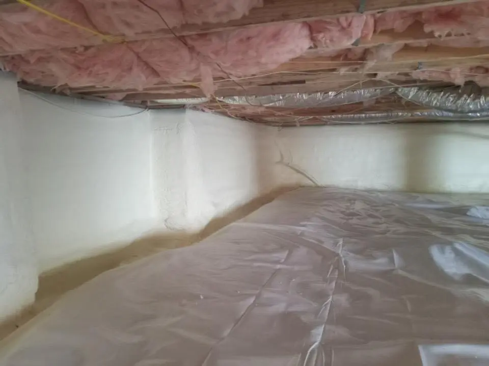 Crawl space encapsulation with closed-cell spray foam for Storm Damage Roof Repair in Fillmore